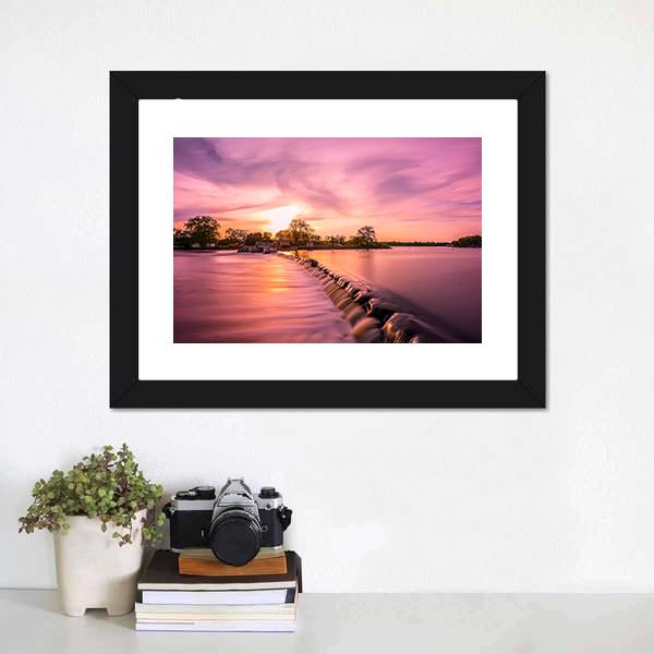 Fox River Dam Canvas Wall Art-1 Piece-Framed Print-20" x 16"-Tiaracle