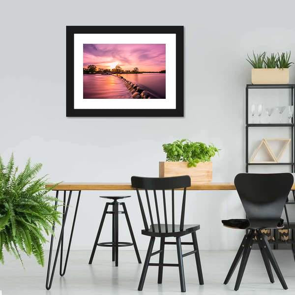 Fox River Dam Canvas Wall Art-3 Horizontal-Gallery Wrap-25" x 16"-Tiaracle