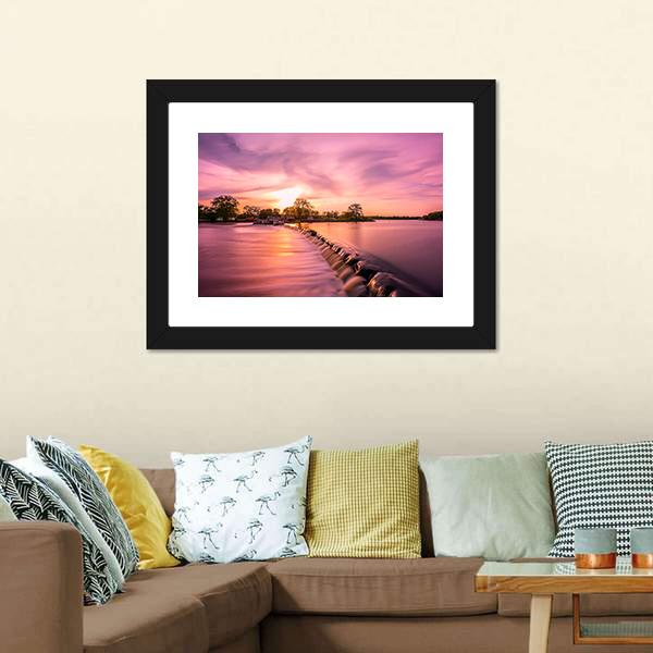 Fox River Dam Canvas Wall Art-3 Horizontal-Gallery Wrap-25" x 16"-Tiaracle