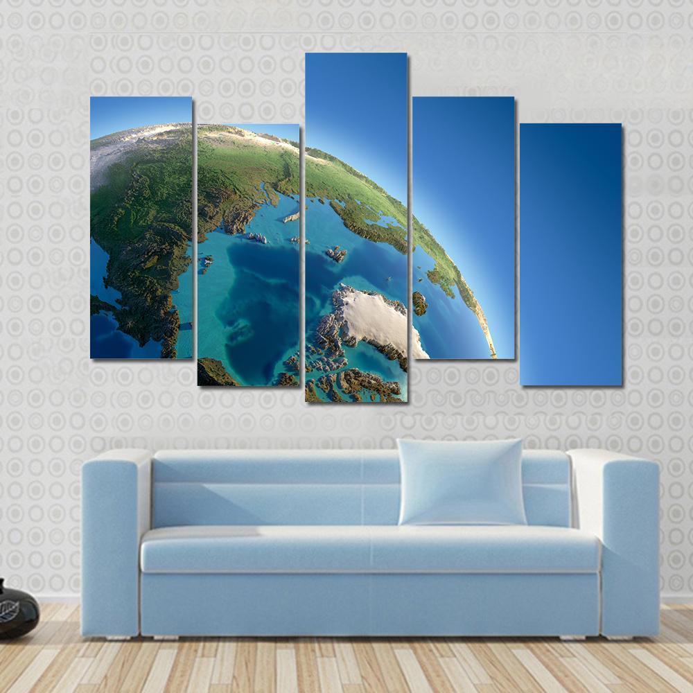 Fragment Of Earth Canvas Wall Art-5 Pop-Gallery Wrap-47" x 32"-Tiaracle