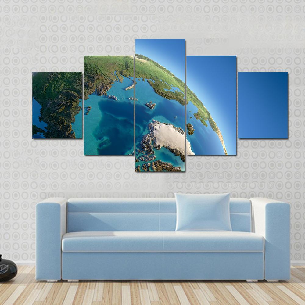 Fragment Of Earth Canvas Wall Art-5 Star-Gallery Wrap-62" x 32"-Tiaracle