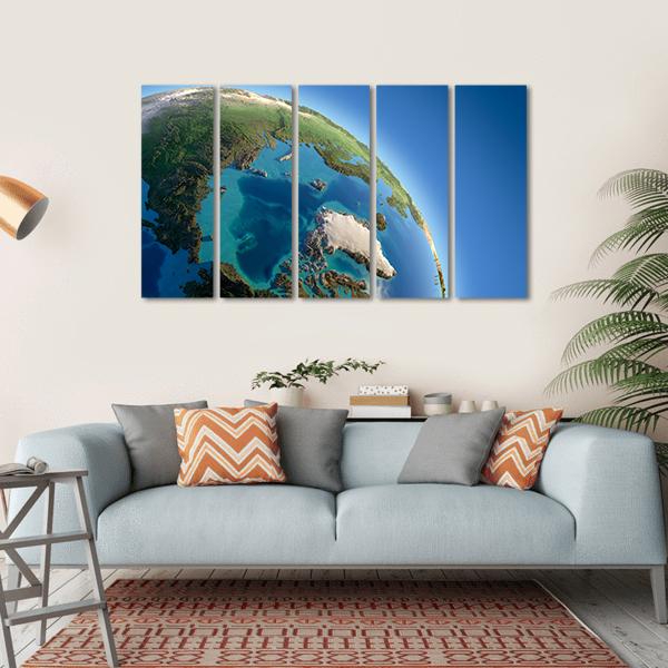 Fragment Of Earth Canvas Wall Art-5 Horizontal-Gallery Wrap-22" x 12"-Tiaracle