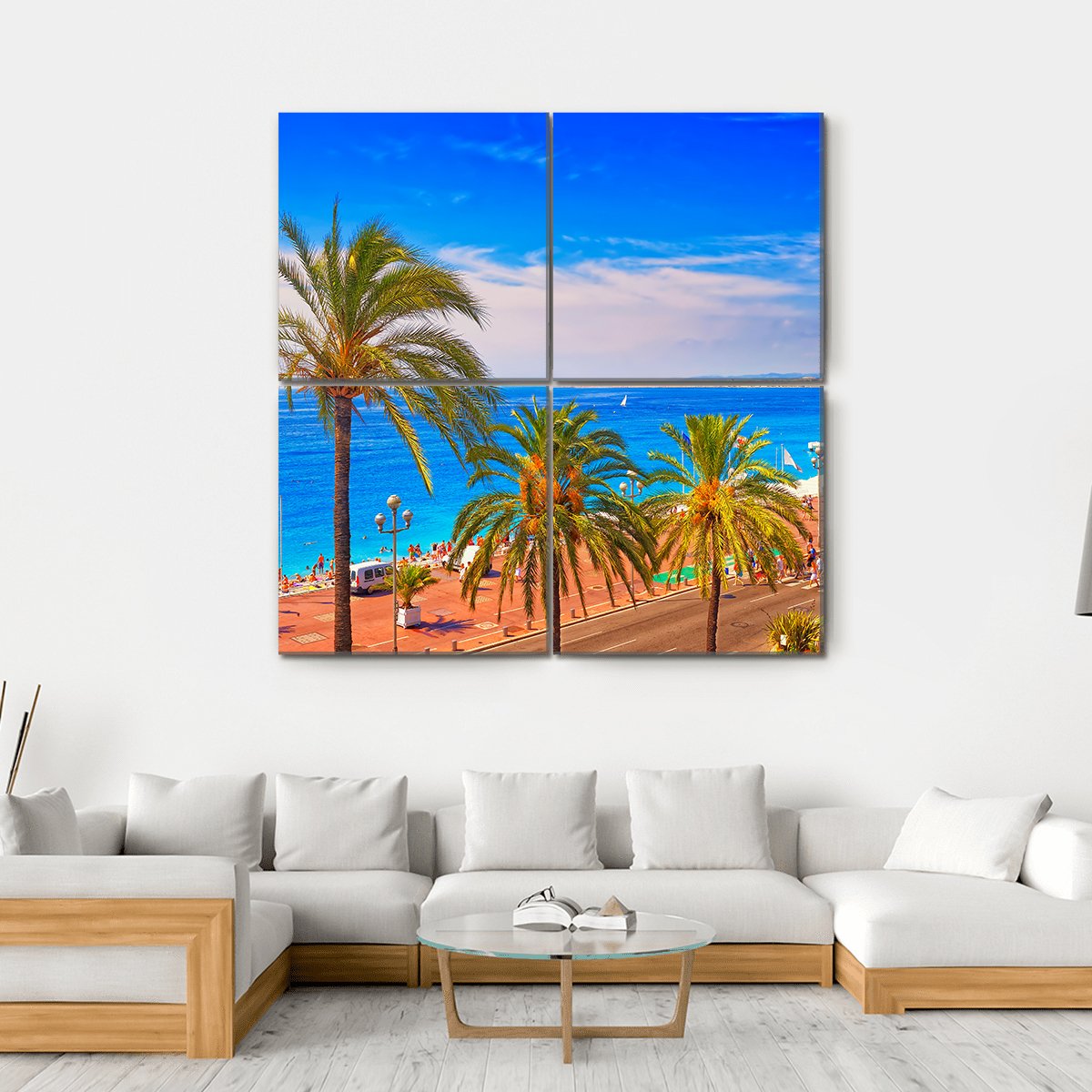 France In Summer Canvas Wall Art-4 Square-Gallery Wrap-17" x 17"-Tiaracle