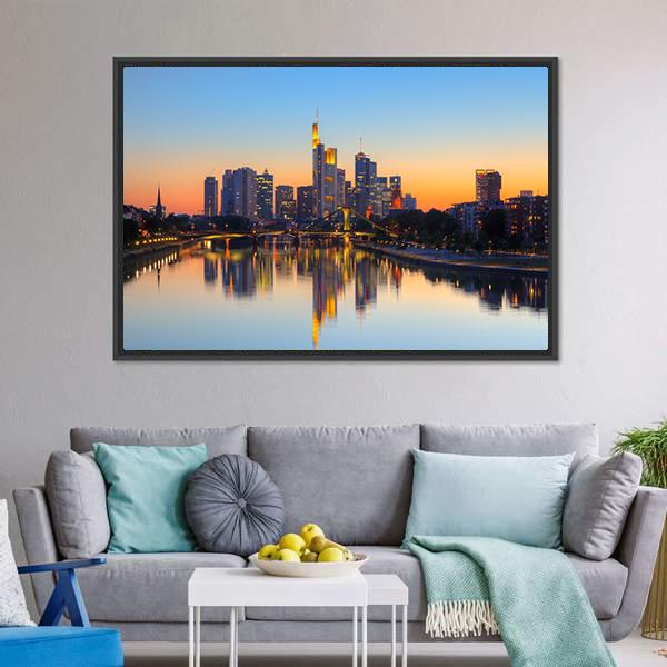 Frankfurt Am Main Canvas Wall Art-3 Horizontal-Gallery Wrap-25" x 16"-Tiaracle