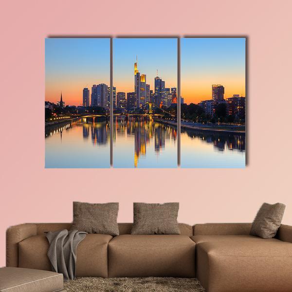 Frankfurt Am Main Canvas Wall Art-3 Horizontal-Gallery Wrap-25" x 16"-Tiaracle