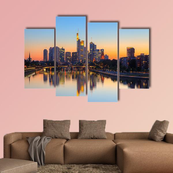 Frankfurt Am Main Canvas Wall Art-4 Pop-Gallery Wrap-50" x 32"-Tiaracle
