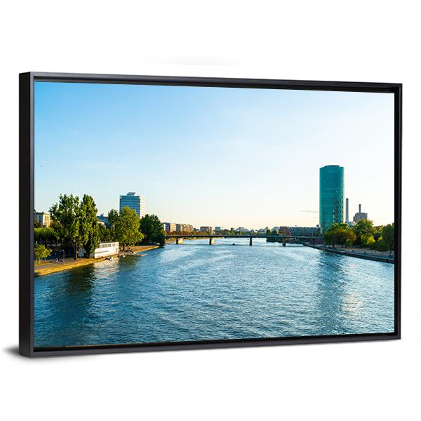 Frankfurt Am Main Skyline Canvas Wall Art-3 Horizontal-Gallery Wrap-25" x 16"-Tiaracle