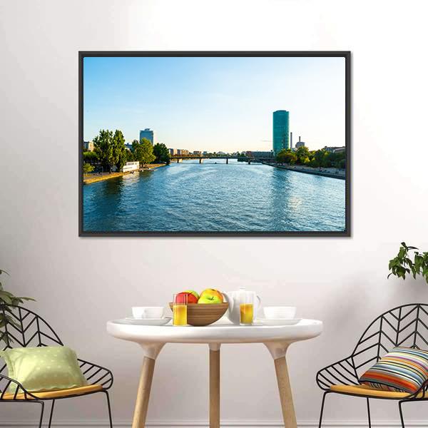 Frankfurt Am Main Skyline Canvas Wall Art-3 Horizontal-Gallery Wrap-25" x 16"-Tiaracle