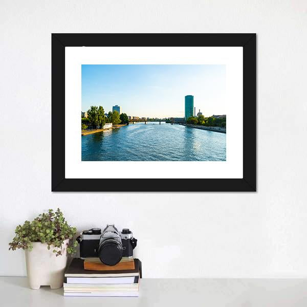 Frankfurt Am Main Skyline Canvas Wall Art-1 Piece-Framed Print-20" x 16"-Tiaracle