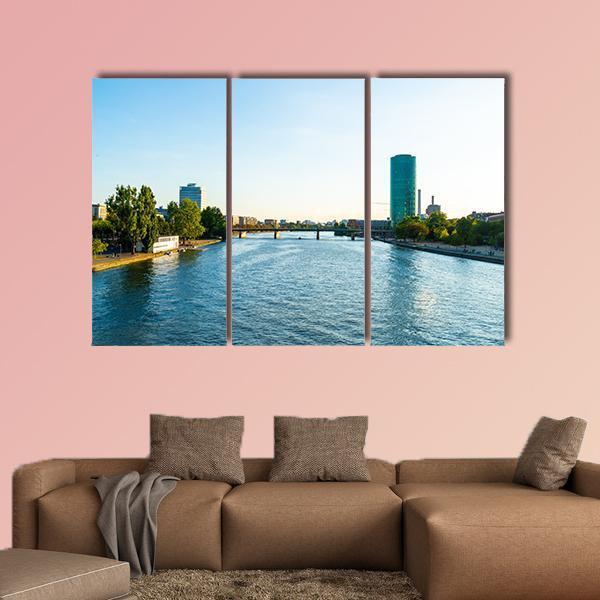 Frankfurt Am Main Skyline Canvas Wall Art-5 Pop-Gallery Wrap-47" x 32"-Tiaracle