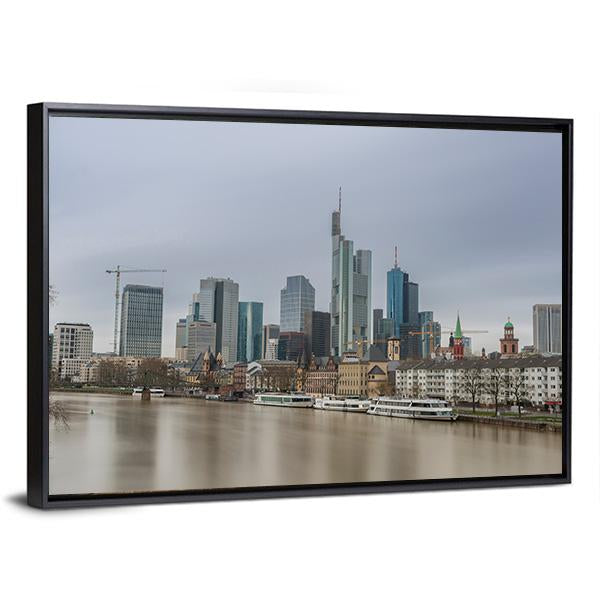 Frankfurt City Germany Canvas Wall Art-3 Horizontal-Gallery Wrap-25" x 16"-Tiaracle