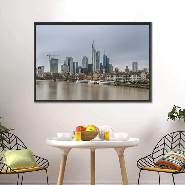 Frankfurt City Germany Canvas Wall Art-3 Horizontal-Gallery Wrap-25" x 16"-Tiaracle