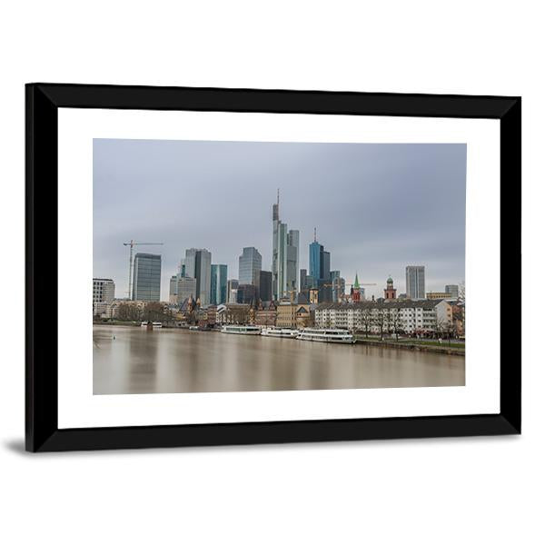 Frankfurt City Germany Canvas Wall Art-3 Horizontal-Gallery Wrap-25" x 16"-Tiaracle