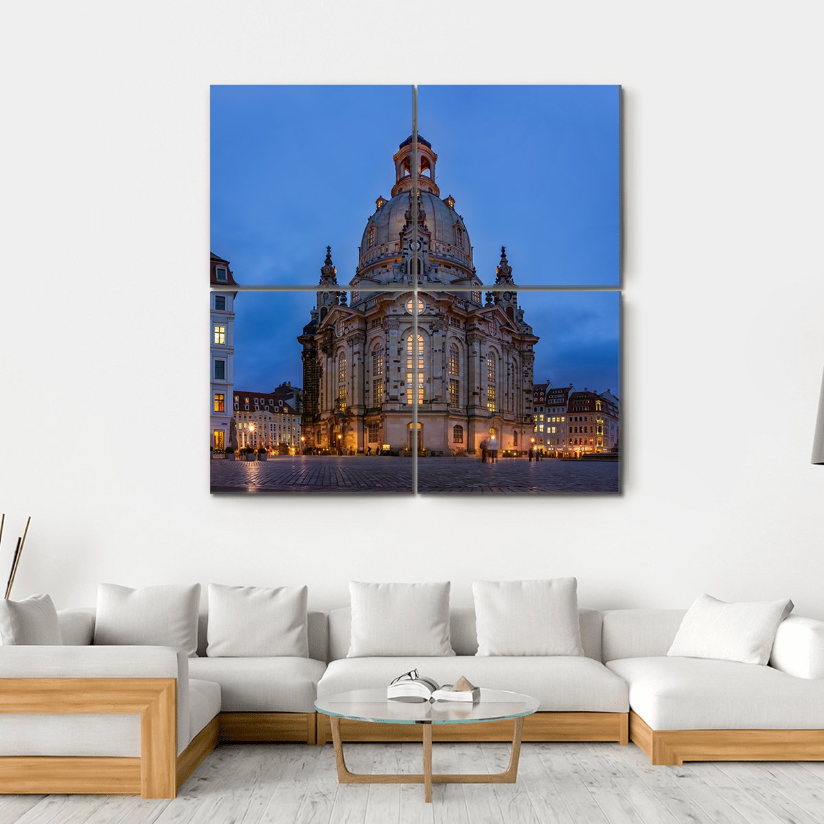 Frauenkirche Dresden Canvas Wall Art-4 Square-Gallery Wrap-17" x 17"-Tiaracle