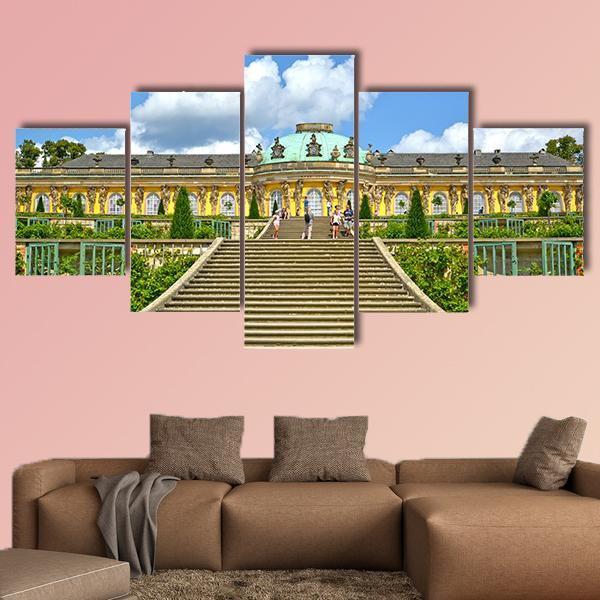 Sanssouci Palace Canvas Wall Art-5 Star-Gallery Wrap-62" x 32"-Tiaracle