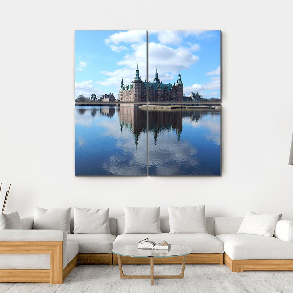 Frederiksborg Castle Denmark Canvas Wall Art-4 Square-Gallery Wrap-17" x 17"-Tiaracle