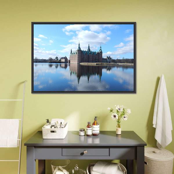 Frederiksborg Castle Denmark Canvas Wall Art-1 Piece-Floating Frame-24" x 16"-Tiaracle