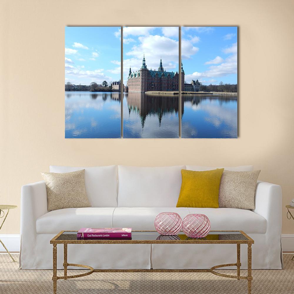 Frederiksborg Castle Denmark Canvas Wall Art-5 Star-Gallery Wrap-62" x 32"-Tiaracle