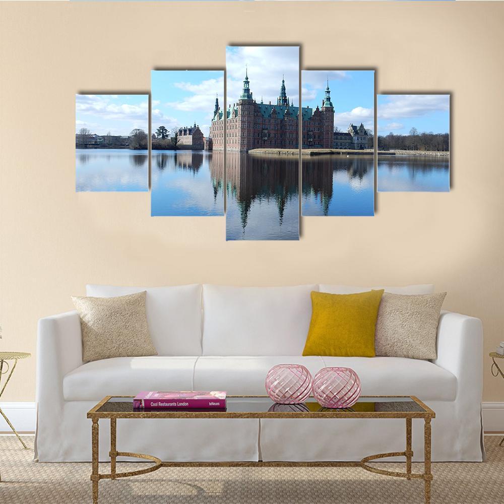 Frederiksborg Castle Denmark Canvas Wall Art-5 Star-Gallery Wrap-62" x 32"-Tiaracle