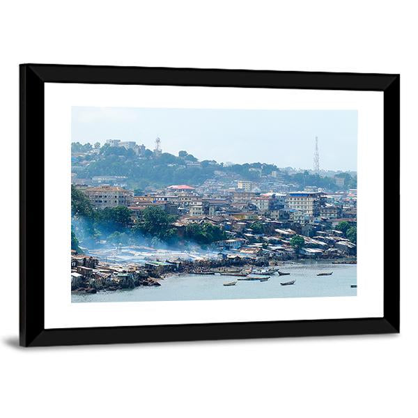 Free Town In Sierra Leone Panoramic Canvas Wall Art-1 Piece-36" x 12"-Tiaracle