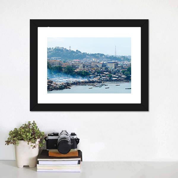 Free Town In Sierra Leone Panoramic Canvas Wall Art-1 Piece-36" x 12"-Tiaracle
