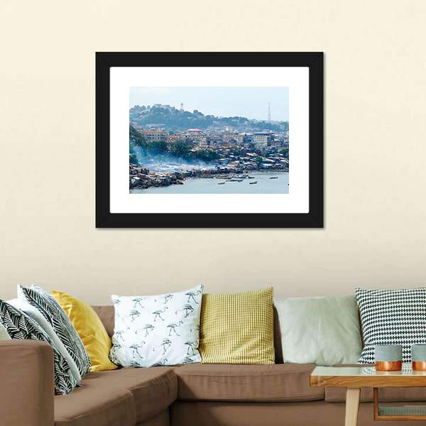 Free Town In Sierra Leone Panoramic Canvas Wall Art-1 Piece-36" x 12"-Tiaracle