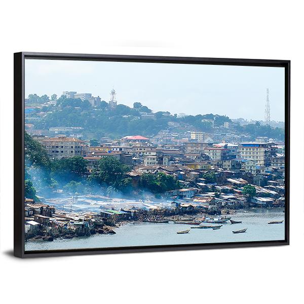 Free Town In Sierra Leone Panoramic Canvas Wall Art-1 Piece-36" x 12"-Tiaracle