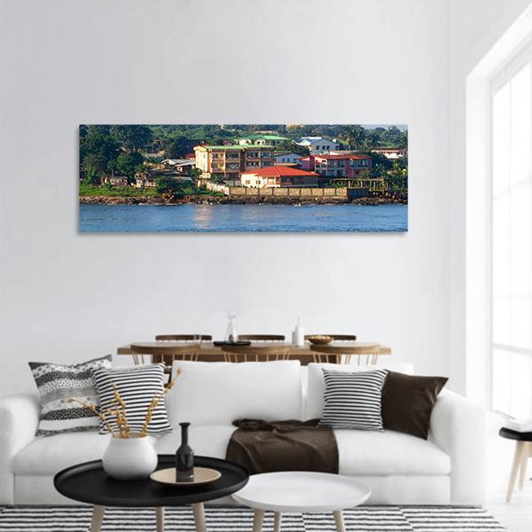 Freetown Harbor Of Sierra Leone Panoramic Canvas Wall Art-1 Piece-36" x 12"-Tiaracle