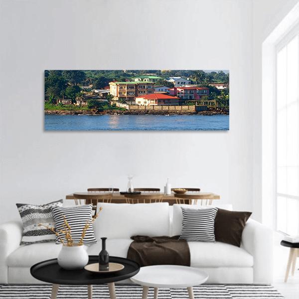 Freetown Harbor Of Sierra Leone Panoramic Canvas Wall Art-3 Piece-25" x 08"-Tiaracle