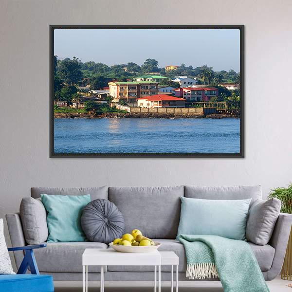 Freetown Harbor Of Sierra Leone Panoramic Canvas Wall Art-1 Piece-36" x 12"-Tiaracle