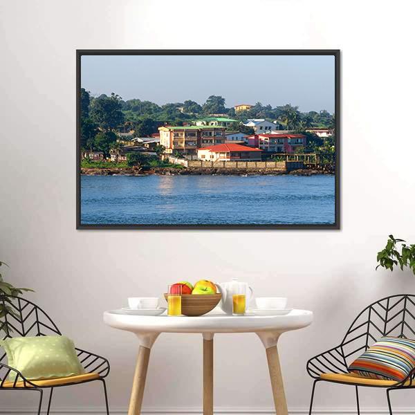 Freetown Harbor Of Sierra Leone Panoramic Canvas Wall Art-1 Piece-36" x 12"-Tiaracle