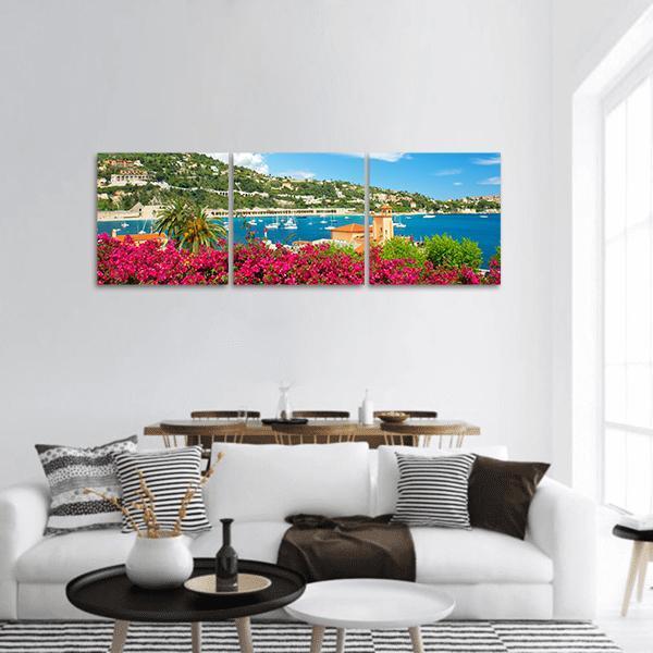 Beautiful Mediterranean Landscape Panoramic Canvas Wall Art-3 Piece-25" x 08"-Tiaracle