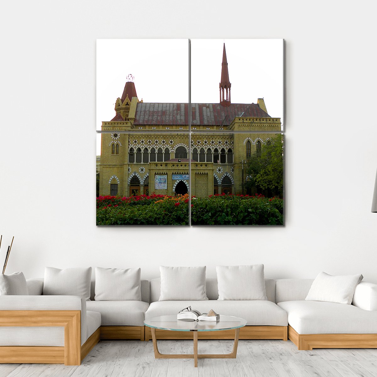 Frere Hall In Karachi Canvas Wall Art-4 Square-Gallery Wrap-17" x 17"-Tiaracle