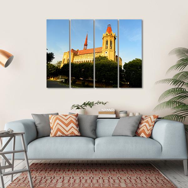 Frere Hall Karachi Canvas Wall Art-4 Horizontal-Gallery Wrap-34" x 24"-Tiaracle