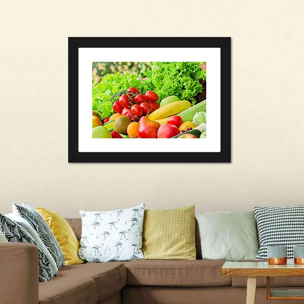 Fresh Fruits &amp; Vegetables Canvas Wall Art-3 Horizontal-Gallery Wrap-25" x 16"-Tiaracle