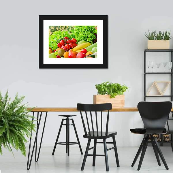 Fresh Fruits &amp; Vegetables Canvas Wall Art-3 Horizontal-Gallery Wrap-25" x 16"-Tiaracle