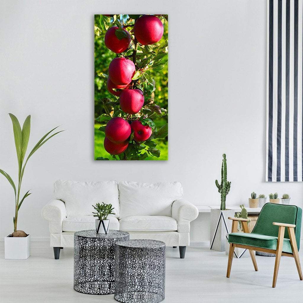 Apple Fruit Tree Vertical Canvas Wall Art-1 Vertical-Gallery Wrap-12" x 24"-Tiaracle
