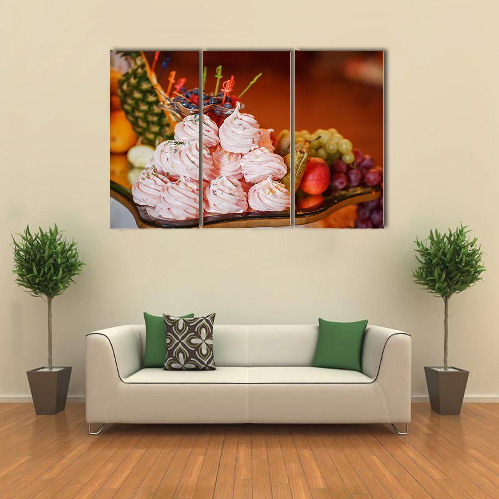 Fresh Ice Cream With Fruit Canvas Wall Art-3 Horizontal-Gallery Wrap-37" x 24"-Tiaracle