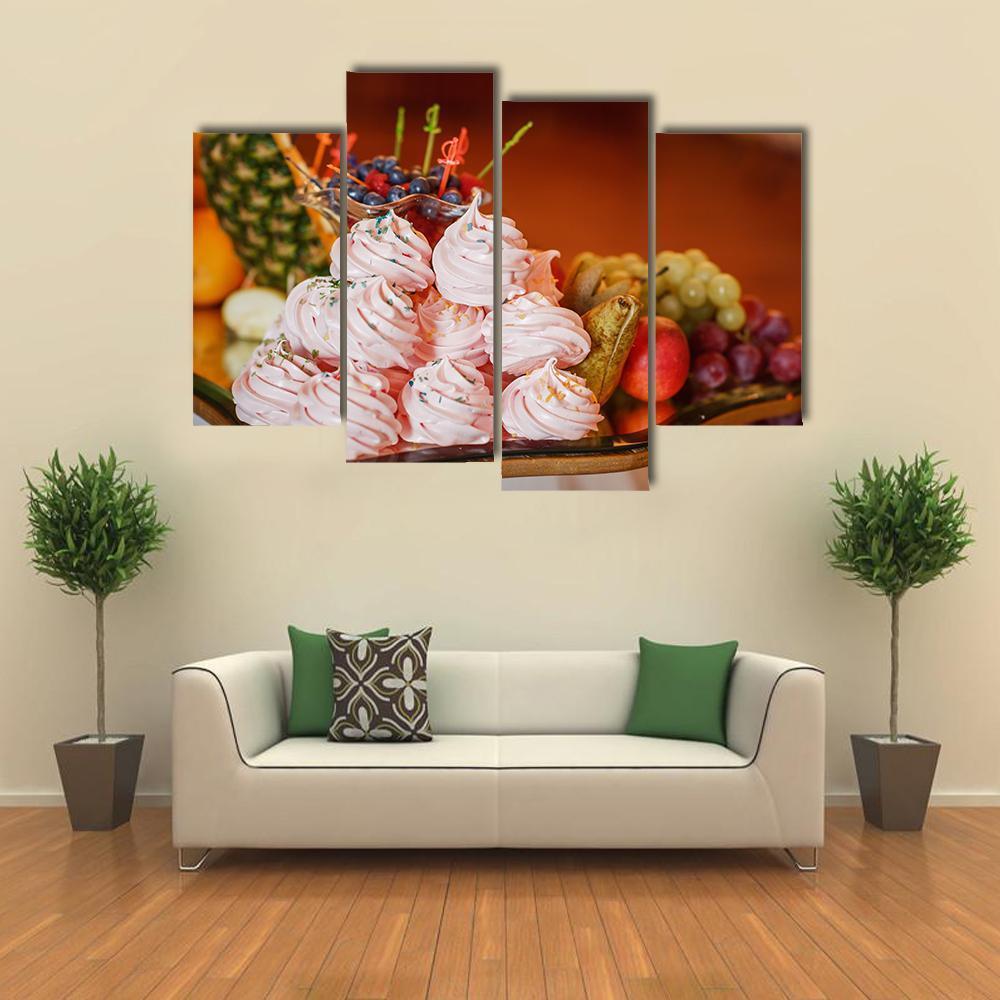 Fresh Ice Cream With Fruit Canvas Wall Art-4 Pop-Gallery Wrap-50" x 32"-Tiaracle