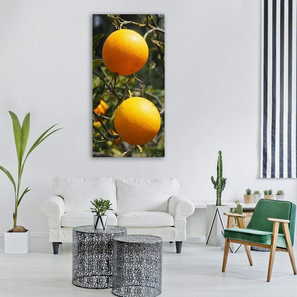 Fresh Orange Tree Vertical Canvas Wall Art-1 Vertical-Gallery Wrap-12" x 24"-Tiaracle