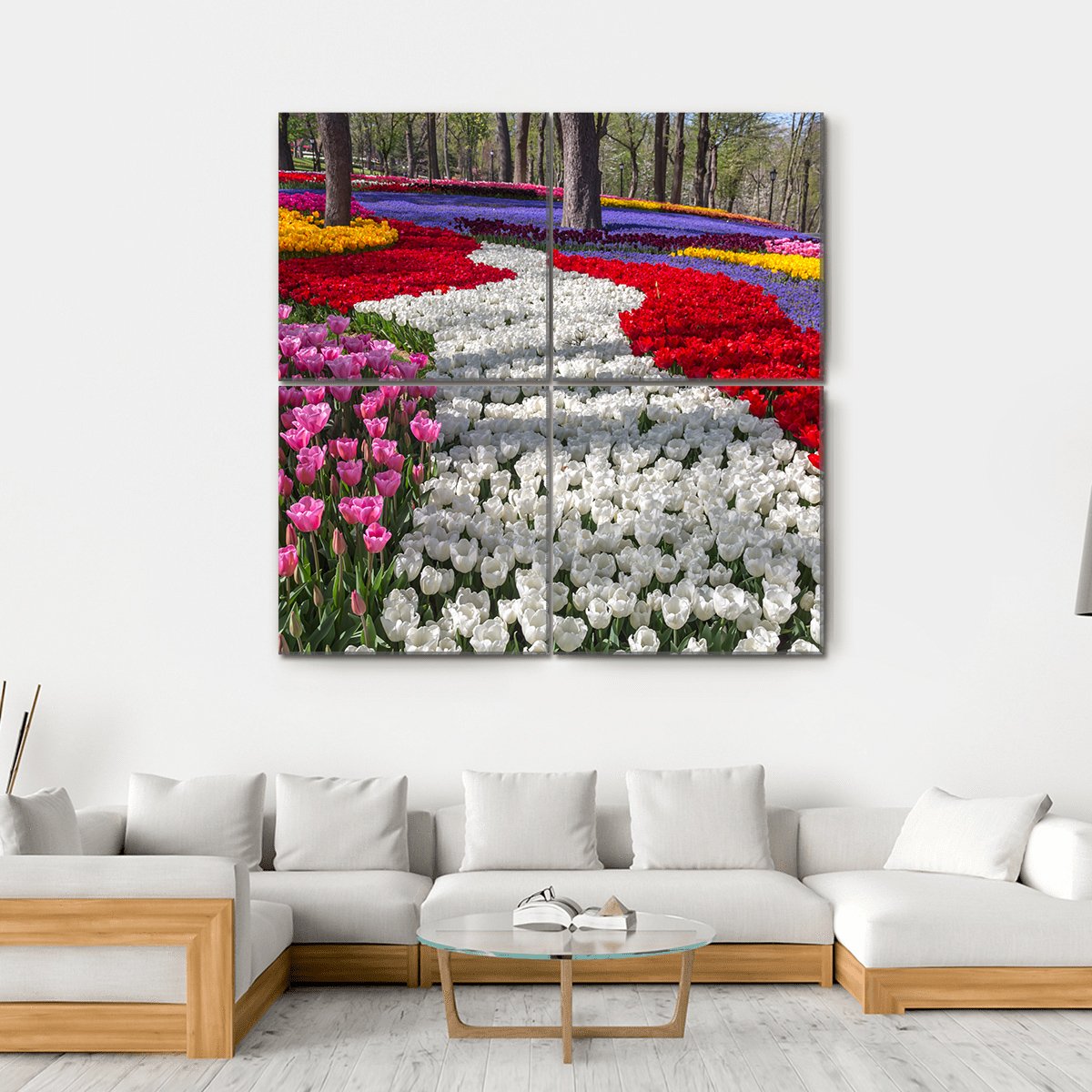 Fresh Spring Flowers Canvas Wall Art-4 Square-Gallery Wrap-17" x 17"-Tiaracle