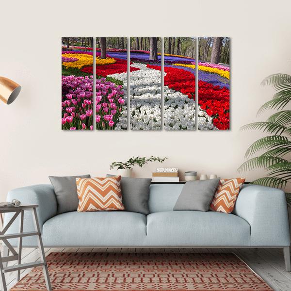 Fresh Spring Flowers Canvas Wall Art-5 Horizontal-Gallery Wrap-22" x 12"-Tiaracle