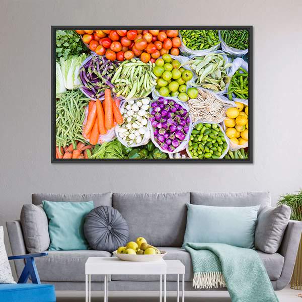 Fresh Vegetables Canvas Wall Art-5 Horizontal-Gallery Wrap-22" x 12"-Tiaracle