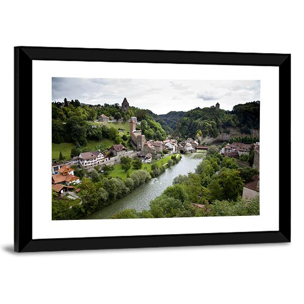 Fribourg City Switzerland Canvas Wall Art-3 Horizontal-Gallery Wrap-25" x 16"-Tiaracle