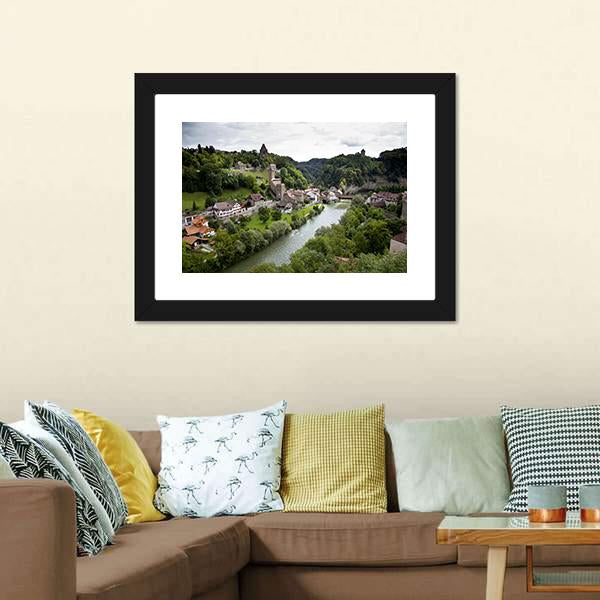 Fribourg City Switzerland Canvas Wall Art-3 Horizontal-Gallery Wrap-25" x 16"-Tiaracle