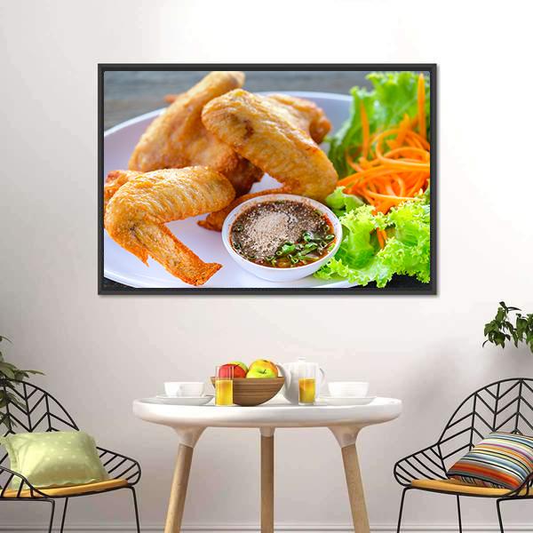 Fried Chicken Canvas Wall Art-5 Horizontal-Gallery Wrap-22" x 12"-Tiaracle