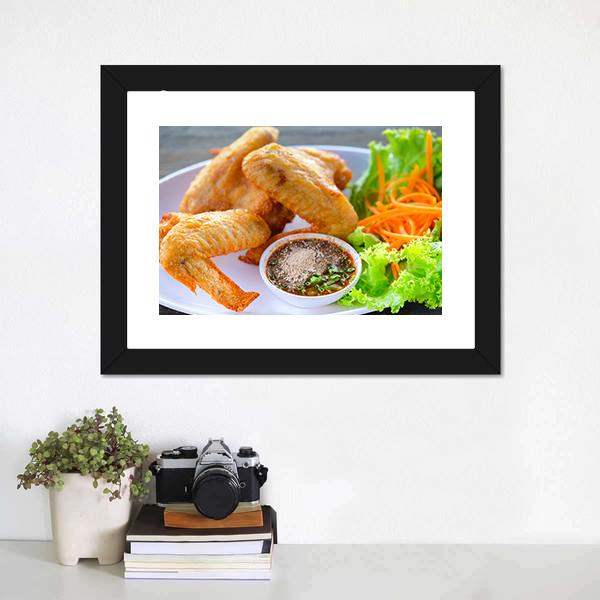 Fried Chicken Canvas Wall Art-1 Piece-Framed Print-20" x 16"-Tiaracle