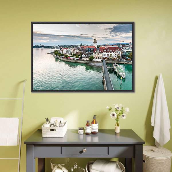 Friedrichshafen City Germany Canvas Wall Art-1 Piece-Floating Frame-36" x 24"-Tiaracle