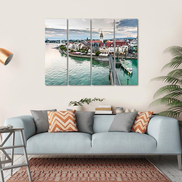 Friedrichshafen City Germany Canvas Wall Art-4 Horizontal-Gallery Wrap-34" x 24"-Tiaracle