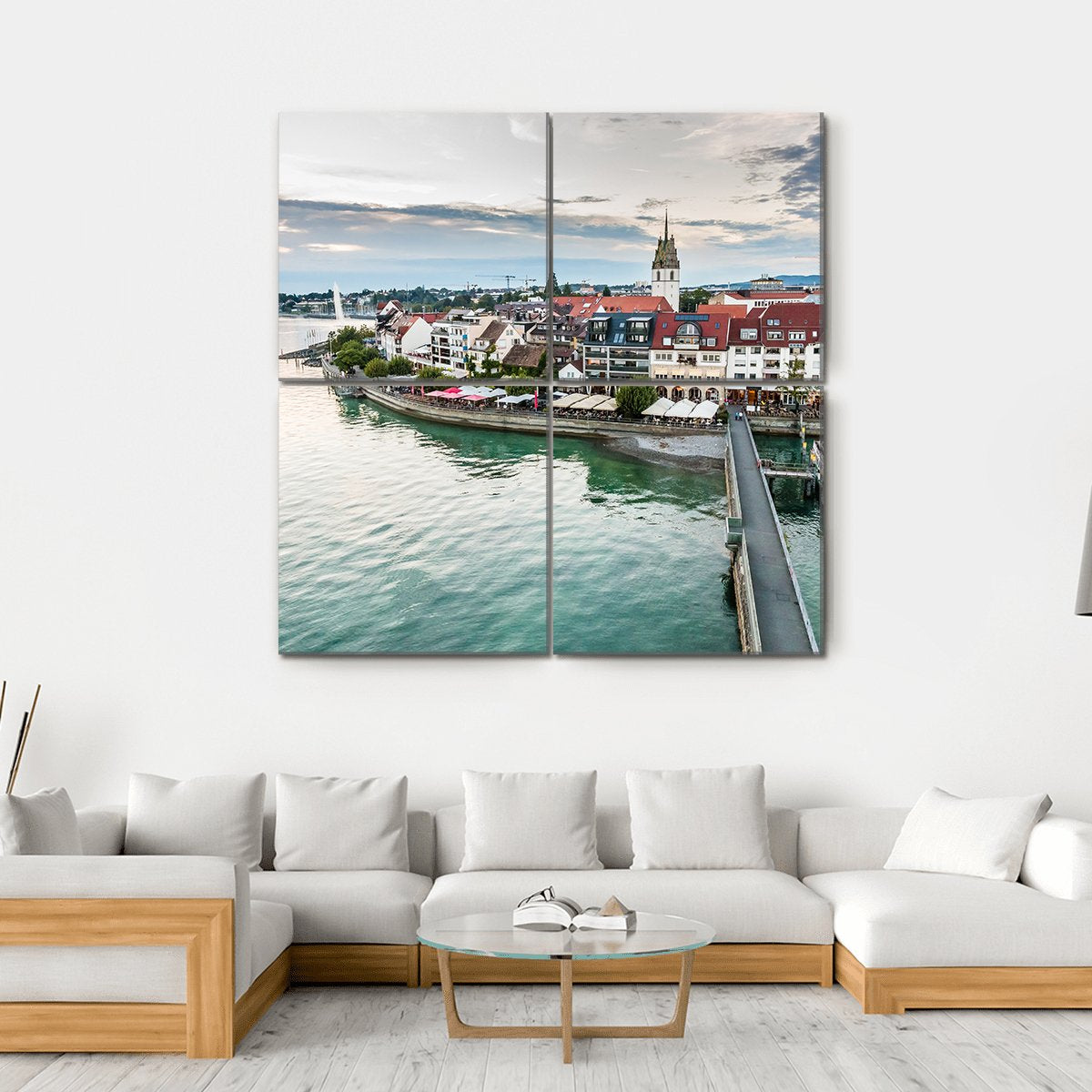 Friedrichshafen City Germany Canvas Wall Art-4 Square-Gallery Wrap-17" x 17"-Tiaracle